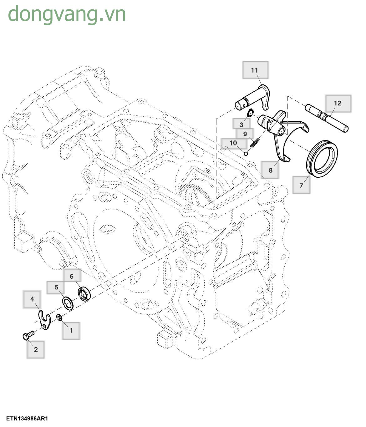 PTO Shifter Shaft, Dual Clutch, Reverse PTO - ST848375